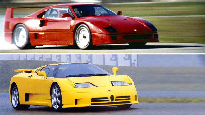 Legendární supersporty 90. let od Ferrari a Bugatti si to rozdaly ve sprintu, oba ale nakonec uštkla Zmije